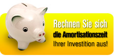 Rechnen Sie sich die Amortisationszeit Ihrer Investition aus!